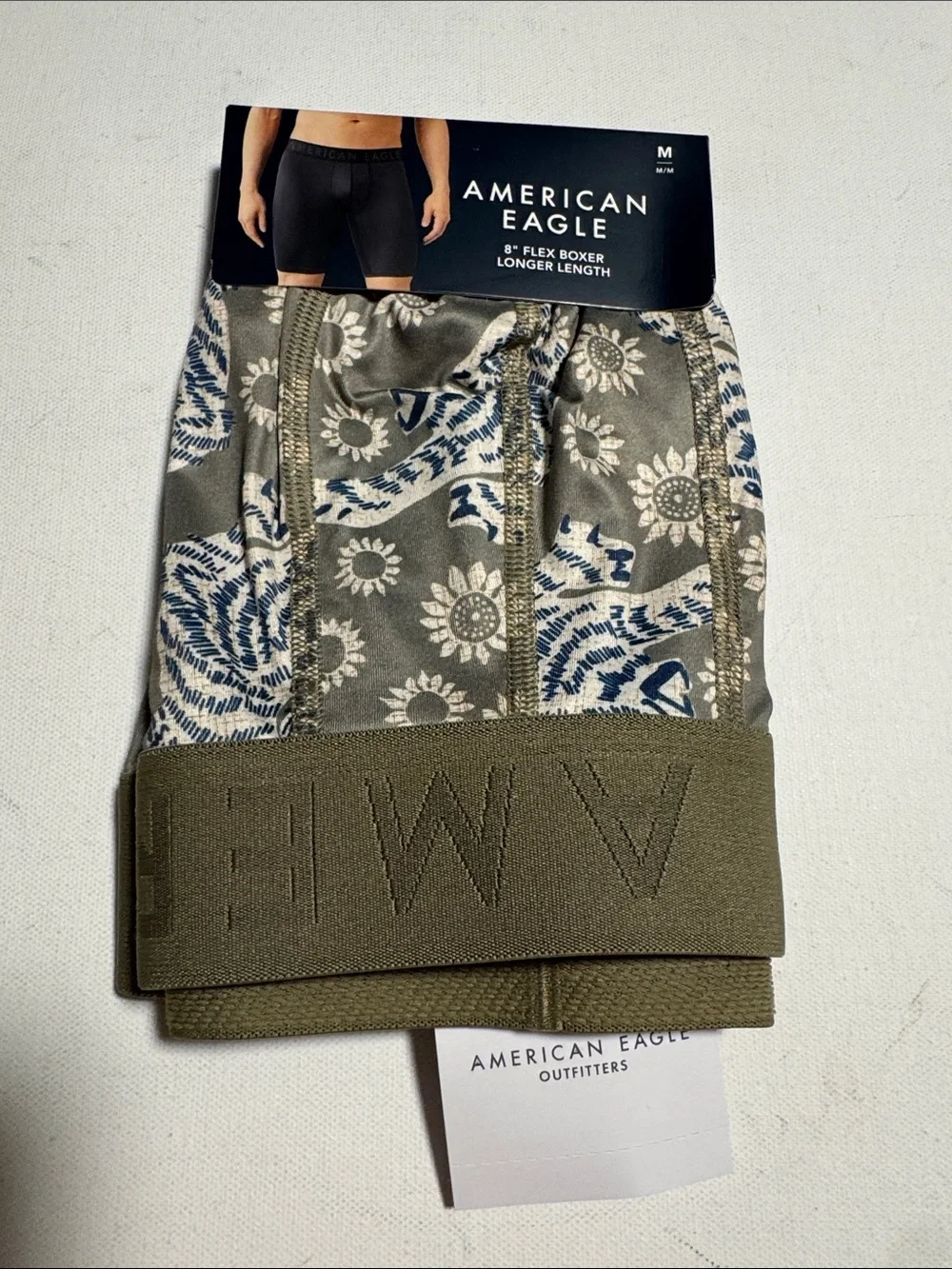 American Eagle Boxer Briefs Mens Medium Animal Jungle Print Longer Length